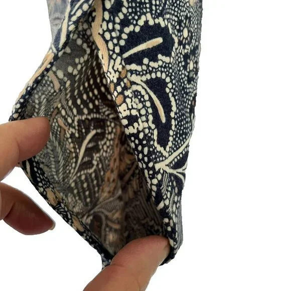 Pure Jill Tunic Mini Dress sz XL Petite Scoop Neck Pockets Cotton Floral Boho - Picture 2 of 9